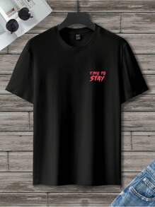 Manfinity Homme Men Eye & Slogan Graphic Tee - Black - View 4