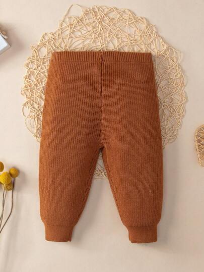 Baby Boy Solid Ribbed Knit Pants