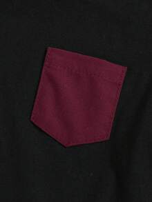 SHEIN Baby Boy Patched Pocket Tee & Flap Detail Pants - Multicolor - View 6