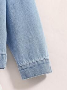 Tween Girl Butterfly & Slogan Graphic Denim Jacket,Holiday,Summer,Travel, School, Campus, College