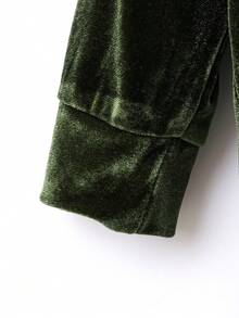 Bebé niño Cazadora con botones de terciopelo con pantalones - Verde militar - Ver 6