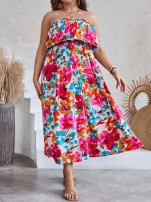 SHEIN VCAY 大碼滿版印花洋裝 - 彩色 - 查看 5