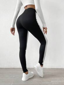 SHEIN Essnce Colorblock High Waist Leggings - Multicolor - View 2