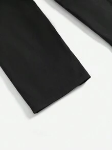 SHEIN EZwear Contrast Foldover Waist Flap Pocket Side Cargo Pants