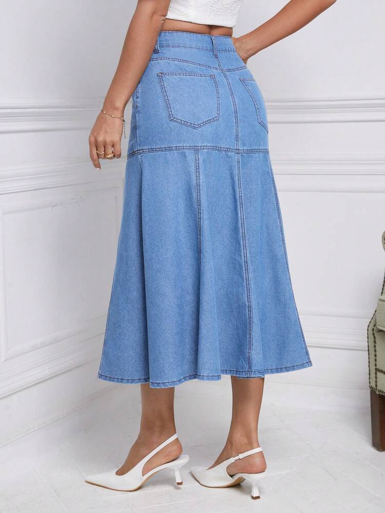 Mermaid Hem Denim Skirt Winter