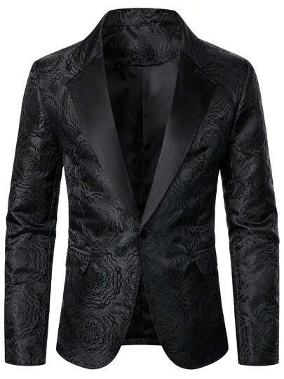 Manfinity AFTRDRK Men Halloween Jacquard Single Button Blazer