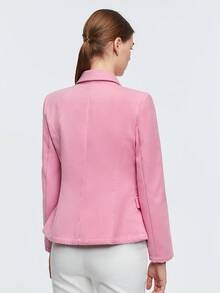 BizChic Chất rắn Đôi ngực Áo vest - Hồng - Xem 2