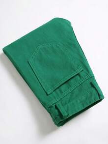 Tween Boy Ripped Frayed Straight Leg Jeans - Green - View 8