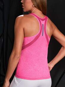 Powerista Racer Back Sports Tank Top - Hot Pink - View 5