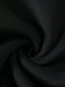 SHEIN EZwear 大碼標語圖案加絨內裏運動衫 - 黑色 - 查看 3