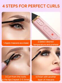 JMMO 加热睫毛夹，电动睫毛夹，一次性熨烫，持久定型，3 个可调节温度级别和 10 秒加热持久卷曲睫毛，防烫梳适合所有眼形圣诞礼物，秋冬季假期露营必备品度假配件，露营用品