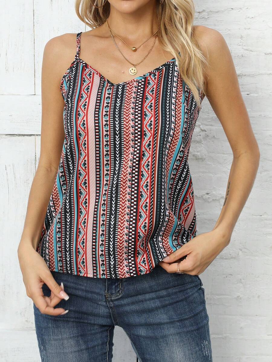 Geo Print Cami Top - Multicolor - View 1