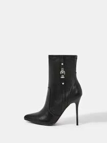 SheIn SXY 女士們流行和時尚黑色戶外靴子