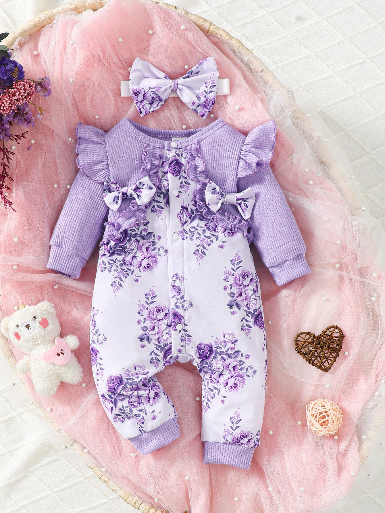 Floral baby girl jumpsuit