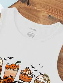 SHEIN LUNE 卡通圖案短款背心