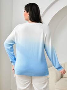 Mulvari 大碼漸層插肩袖套頭毛衣 - 彩色 - 查看 5