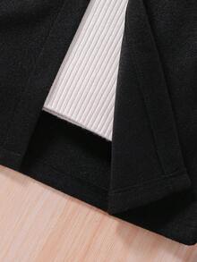 SHEIN Young Boy Color Block Round Neck Casual Versatile Sleeveless Overcoat - Black - View 3