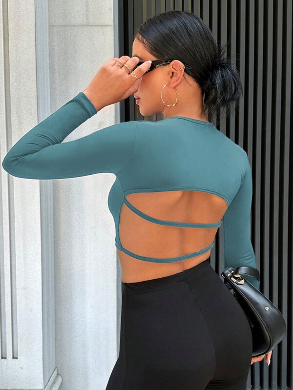 SHEIN PETITE Tricou solid fără spate