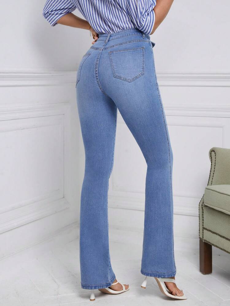 High Waist Flare Leg Jeans