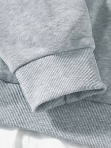 SHEIN EZwear Plus Slogan Graphic Thermal Lined Sweatshirt Pullover Fall Outfit