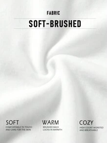 SHEIN LUNE Sudadera con capucha con cordón y bolsillo de canguro con estampado de letra - Blanco - Ver 6