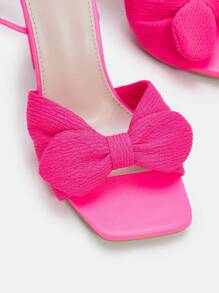 CUCCOO SZL Sandalias de mujeres de moda de punta abierta de tacón alto para primavera/verano - Rosa - Ver 6