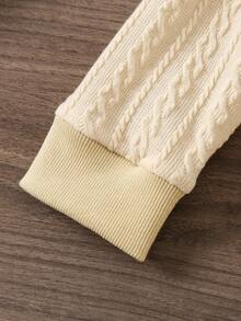 SHEIN 女小童小高領衛衣洋裝&包 - 卡其色 - 查看 5