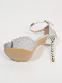 Dép cao gót đế bệt chống thấm nước - Vàng - Xem 7