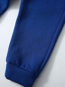 SHEIN 男童恐龍印花連帽衫和運動褲 - 黑色 - 查看 5