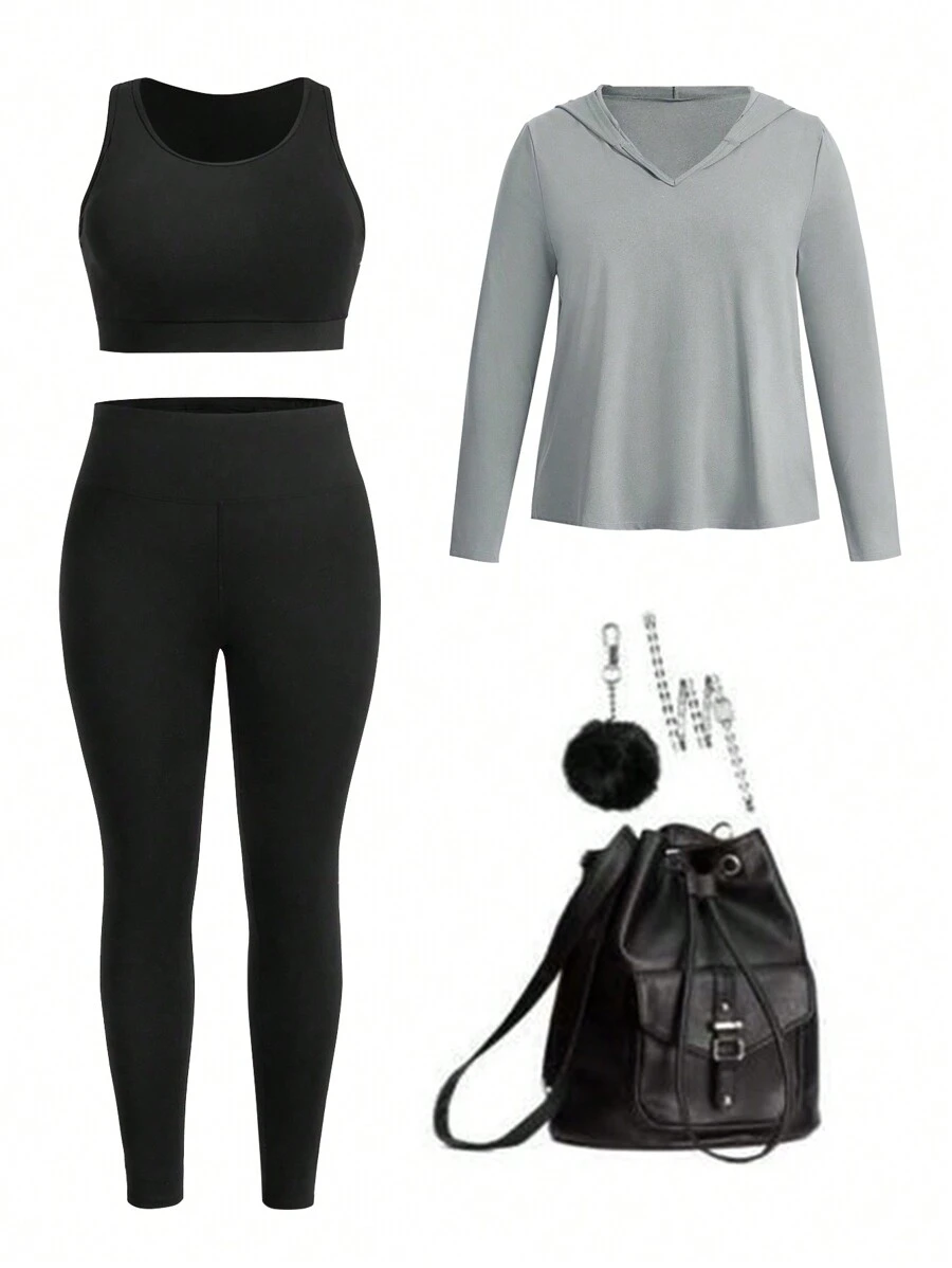 Yoga Basic 3 piezas Conjunto deportivo ligero con capucha - Multicolor - Ver 1