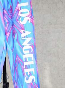 Tween Boy Letter Graphic Elastic Waist Sweatpants - Blue - View 5