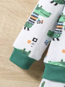 SHEIN 男嬰卡通圖案衛衣和衛褲 - 彩色 - 查看 4