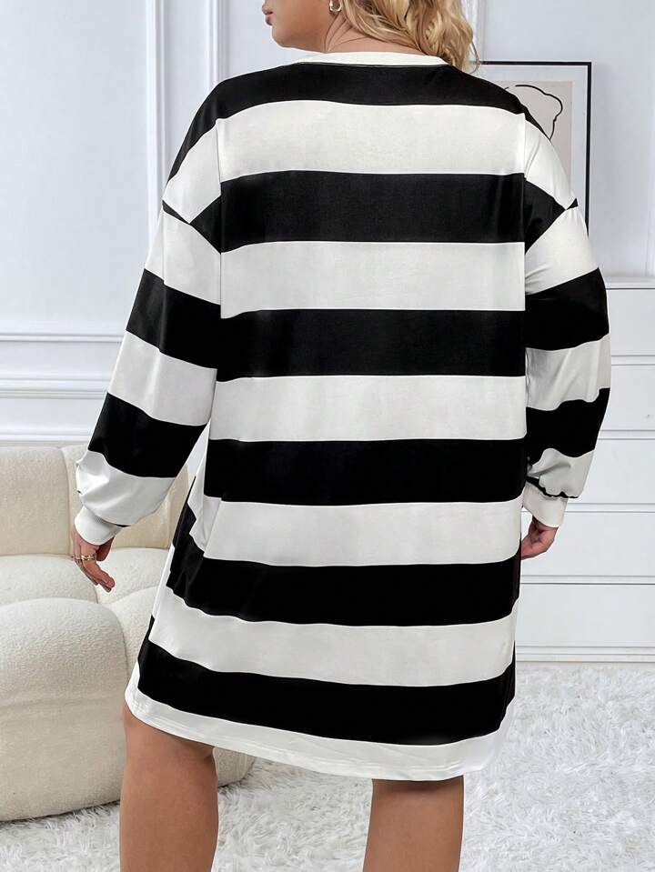 Striped sweatshirt dress cheap