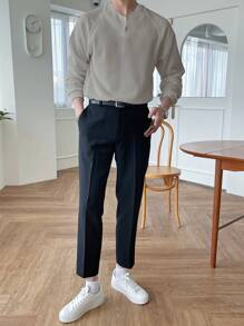 DAZY Men Raglan Sleeve Half Button Raglan Sleeve Tee Long Sleeve Men Shirt Fall,Winter - Khaki - View 4