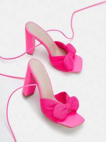 CUCCOO SZL Sandalias de mujeres de moda de punta abierta de tacón alto para primavera/verano - Rosa - Ver 1