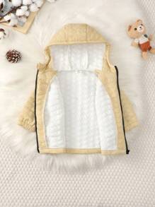 Đứa bé gái Túi Kép Dây kéo áo có mũ Áo trùm đầu - Màu Khaki - Xem 6