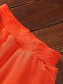 SHEIN Young Boy Bear Print Sweatshirt & Zip Up Hoodie & Sweatpants Chic Outfits For Autumn/Winter