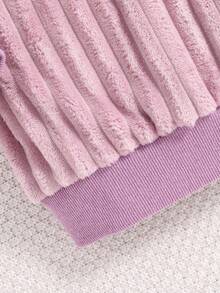 SHEIN 女大童純色法蘭絨套頭衫 - 紫色 - 查看 4