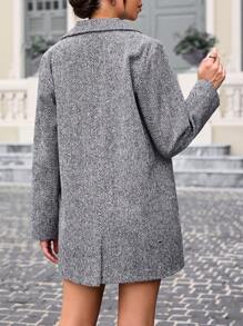 Cottnline Lapel Neck Double Breasted Overcoat