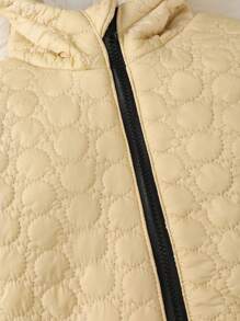 Đứa bé gái Túi Kép Dây kéo áo có mũ Áo trùm đầu - Màu Khaki - Xem 7