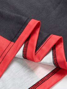 Manfinity Nam In Địa lý Áo thun & Eo dây rút Quần short - Đỏ - Xem 6