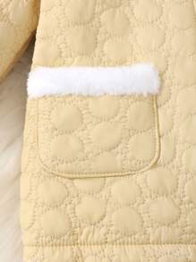Đứa bé gái Túi Kép Dây kéo áo có mũ Áo trùm đầu - Màu Khaki - Xem 4