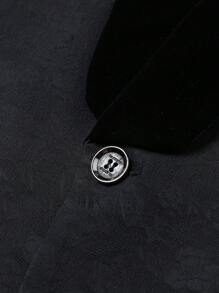 Manfinity Mode Men 1pc Jacquard Shawl Collar Blazer - Black - View 3