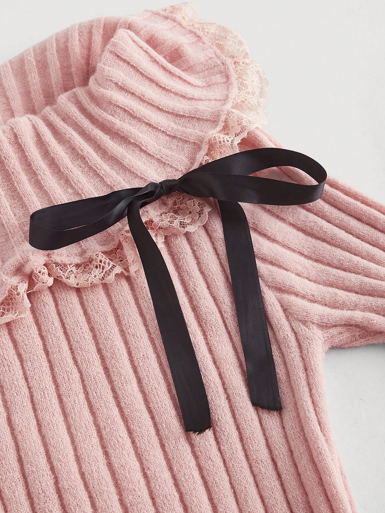 Lettuce Trim Bell Sleeve Sweater Dress