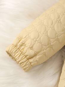 Đứa bé gái Túi Kép Dây kéo áo có mũ Áo trùm đầu - Màu Khaki - Xem 3