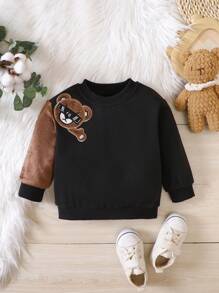 男嬰熊貼布運動衫 - 綠色 - 查看 1