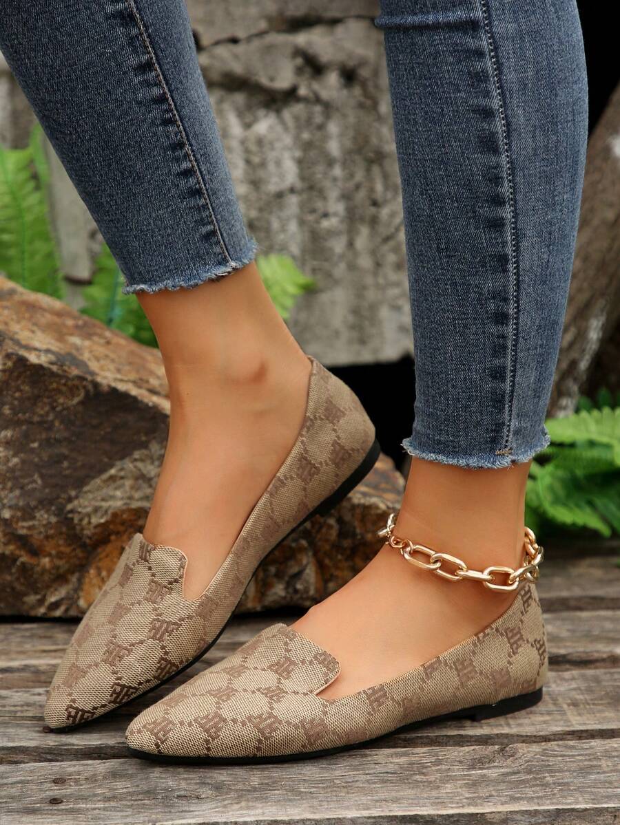 Spring And Autumn Fashionable Pointed Toe Women's Flat Shoes - Multicolor - View 1