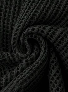 EMERY ROSE 大碼落肩袖條紋針織套頭毛衣 - 黑色 - 查看 4