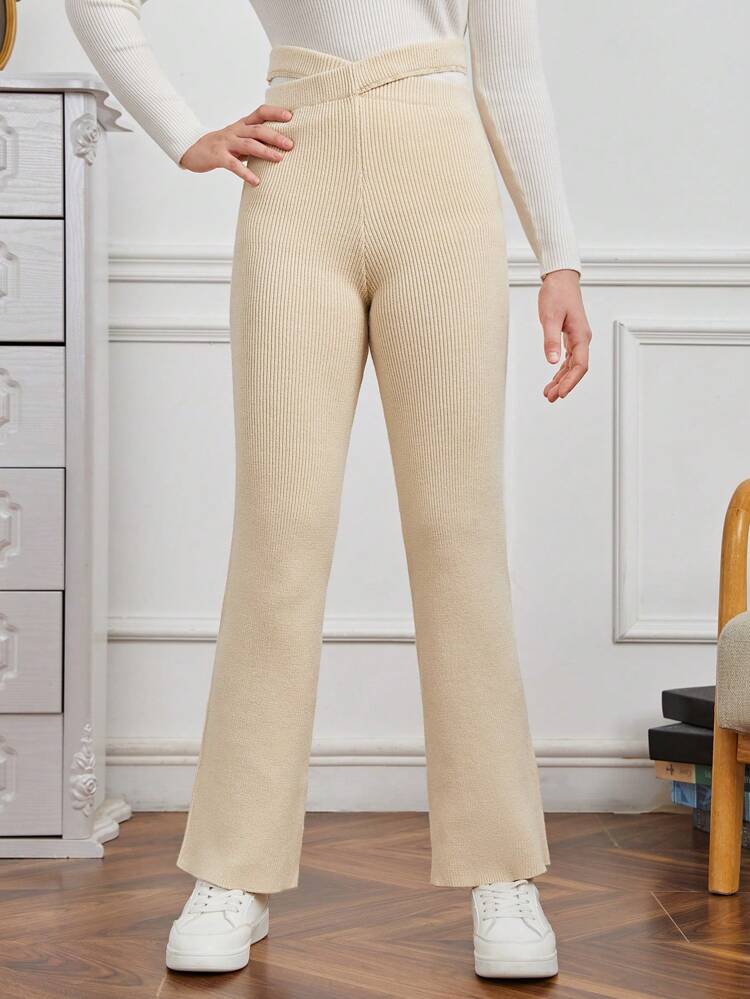 Teen Girl Crisscross Waist Knit Pants