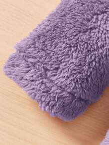 SHEIN 女嬰字母拼貼細節泰迪連帽衫洋裝